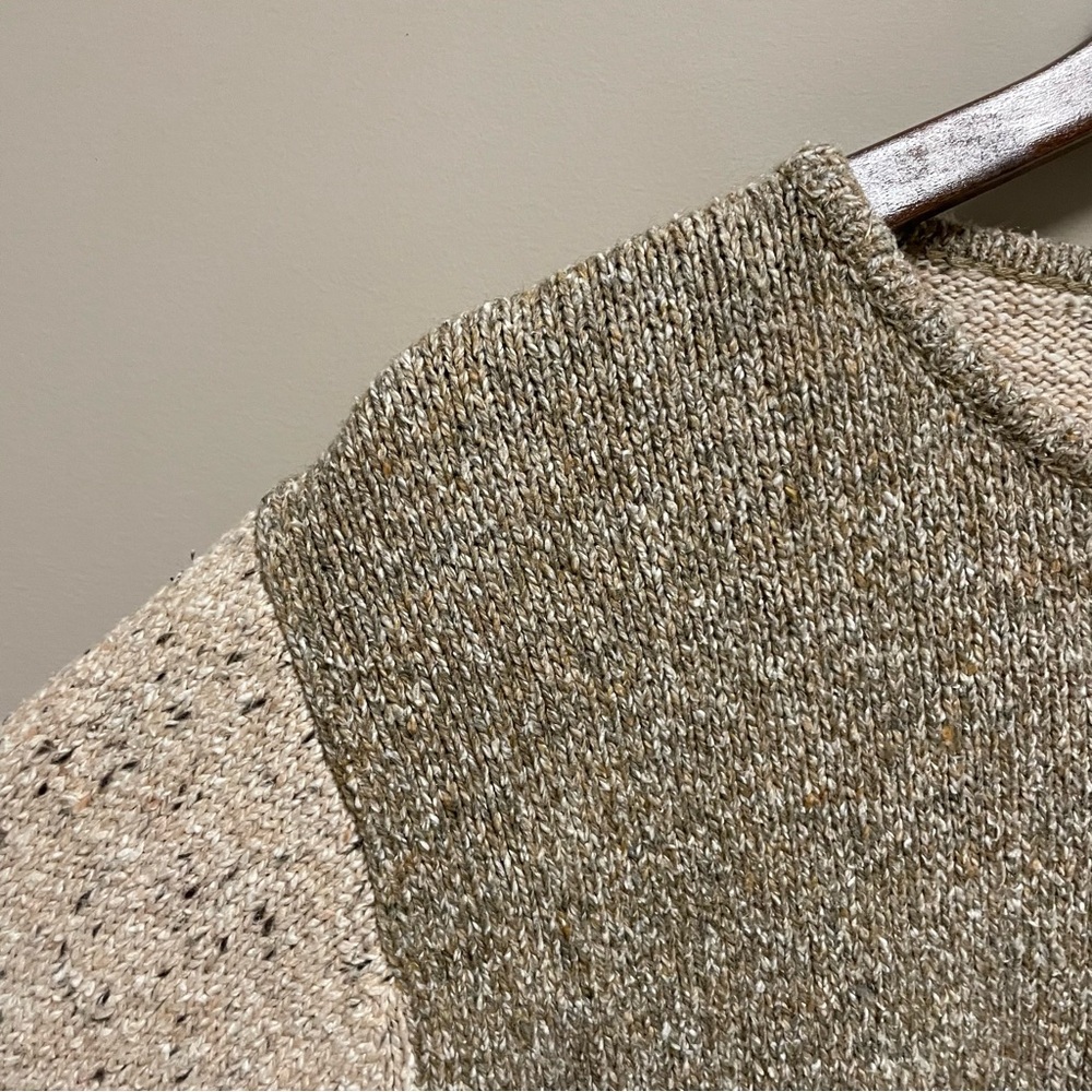 Tan Jay Vintage 90s Beige Neutral Colour Block Sweater Women's Medium - Picture 3 of 12